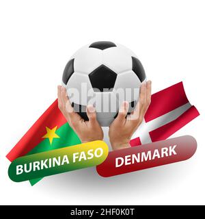 Fußballspiel, Nationalmannschaften burkina faso gegen dänemark Stockfoto