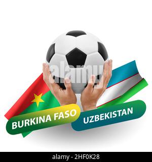 Fußballspiel, Nationalmannschaften burkina faso gegen usbekistan Stockfoto