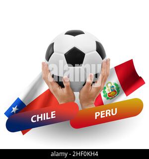 Fußballspiel, Nationalmannschaften chile gegen peru Stockfoto