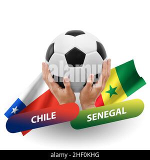 Fußballspiel, Nationalmannschaften chile gegen senegal Stockfoto