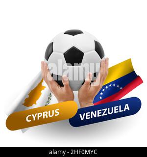 Fußballspiel, Nationalmannschaften zypern gegen venezuela Stockfoto