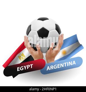 Fußballspiel, Nationalmannschaften ägypten gegen argentinien Stockfoto