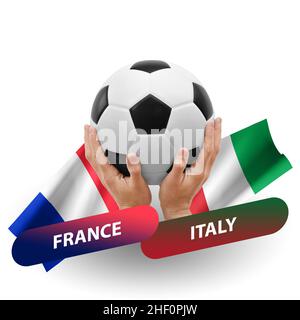 Fußballspiel, Nationalmannschaften frankreich gegen italien Stockfoto