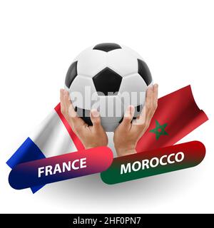 Fußballspiel, Nationalmannschaften frankreich gegen marokko Stockfoto