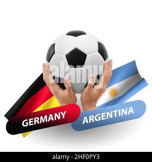 Fußballspiel, Nationalmannschaften deutschland gegen argentinien Stockfoto