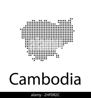 Hochdetaillierte Vektorkarte - Kambodscha esp 10 Stock Vektor