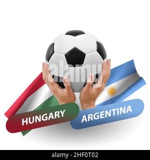 Fußballspiel, Nationalmannschaften ungarn gegen argentinien Stockfoto