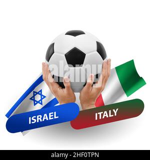 Fußballspiel, Nationalmannschaften israel gegen italien Stockfoto