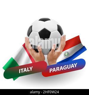 Fußballspiel, Nationalmannschaften italien gegen paraguay Stockfoto