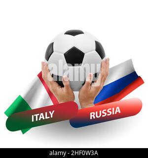 Fußballspiel, Nationalmannschaften italien gegen russland Stockfoto