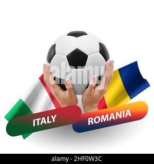 Fußballspiel, Nationalmannschaften italien gegen rumänien Stockfoto