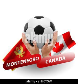 Fußballspiel, Nationalmannschaften montenegro gegen kanada Stockfoto