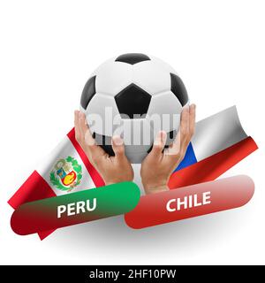 Fußballspiel, Nationalmannschaften peru gegen chile Stockfoto