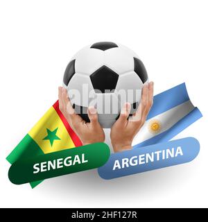 Fußballspiel, Nationalmannschaften senegal gegen argentinien Stockfoto