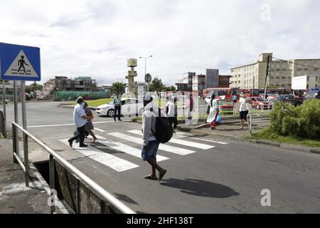 Curepipe est la deuxième ville de Maurice (81 600 Einwohner en 2003). Elle est située sur les hauteurs, presque au Centre de l'île Maurice Stockfoto