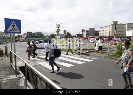 Curepipe est la deuxième ville de Maurice (81 600 Einwohner en 2003). Elle est située sur les hauteurs, presque au Centre de l'île Maurice Stockfoto