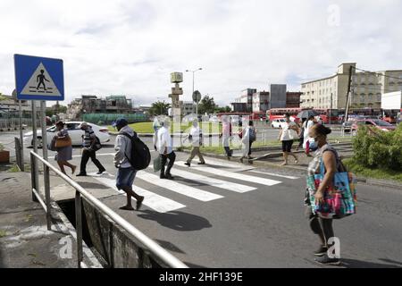 Curepipe est la deuxième ville de Maurice (81 600 Einwohner en 2003). Elle est située sur les hauteurs, presque au Centre de l'île Maurice Stockfoto