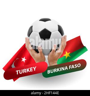 Fußballspiel, Nationalmannschaften türkei gegen burkina faso Stockfoto