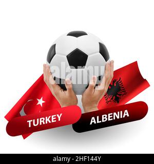 Fußballspiel, Nationalmannschaften türkei gegen Albenia Stockfoto