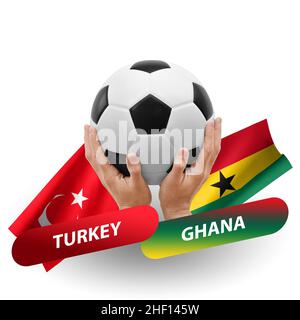 Fußballspiel, Nationalmannschaften türkei gegen ghana Stockfoto