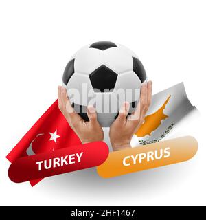 Fußballspiel, Nationalmannschaften türkei gegen zypern Stockfoto