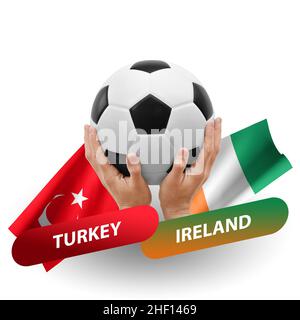 Fußballspiel, Nationalmannschaften türkei gegen irland Stockfoto