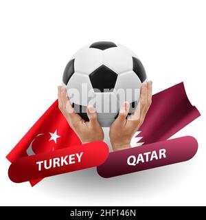 Fußballspiel, Nationalmannschaften türkei gegen katar Stockfoto