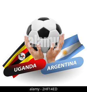 Fußballspiel, Nationalmannschaften uganda gegen argentinien Stockfoto