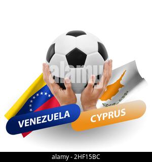 Fußballspiel, Nationalmannschaften venezuela gegen zypern Stockfoto