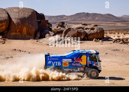 500 Sotnikov Dmitry (rus), Akhmadeev Ruslan (rus), Akhmetzianov Ilgiz (rus), Kamaz-Master, Kamaz 43509, T5 FIA Camion, Aktion während der Etappe 11 der Rallye Dakar 2022 um Bisha, am 13th 2022. Januar in Bisha, Saudi-Arabien - Foto Frédéric Le Floch / DPPI Stockfoto