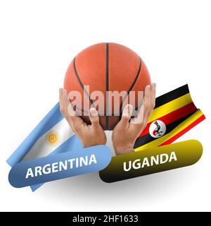 Basketball-Wettkampfspiel, Nationalmannschaften argentinien gegen uganda Stockfoto