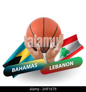Basketballwettbewerb, Nationalmannschaften bahamas vs libanon Stockfoto