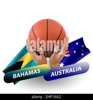 Basketballspiel, Nationalmannschaften bahamas vs. argentinien Stockfoto