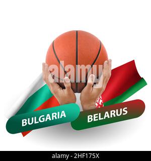 Basketball-Wettkampfspiel, Nationalmannschaften bulgarien gegen weißrussland Stockfoto