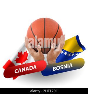 Basketball-Wettkampfspiel, Nationalmannschaften kanada vs. bosnien Stockfoto