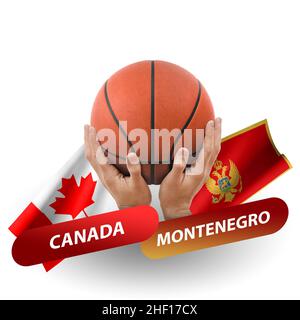 Basketball-Wettkampfspiel, Nationalmannschaften kanada gegen montenegro Stockfoto