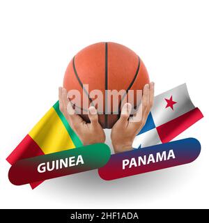 Basketball-Wettkampfspiel, Nationalmannschaften Guinea gegen panama Stockfoto