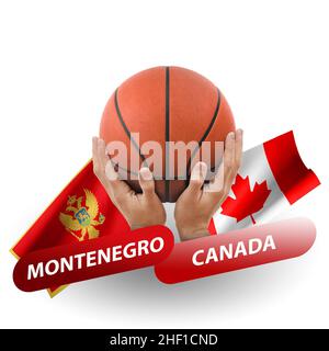 Basketball-Wettkampfspiel, Nationalmannschaften montenegro gegen kanada Stockfoto