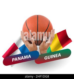 Basketball-Wettkampfspiel, Nationalmannschaften panama gegen Guinea Stockfoto