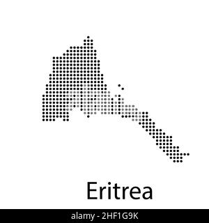 Eritrea Vektor-Karte Silhouette, hohe detaillierte Illustration isoliert auf weißem Hintergrund. Westafrikanisches Land. Eritrea Karte Silhouette. vektor illustrr Stock Vektor