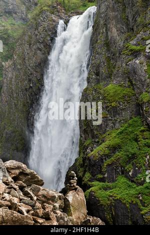 Voringfossen Wasserfall in Norwegen Stockfoto