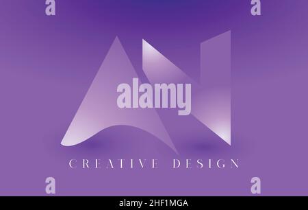 EIN Logo Letter Design Konzept mit abstrakten minimalistischen Buchstaben in einem trendigen Stil. EIN Symbol Buchstabe Logo Vektor Illustration mit violettem Gradienten Backgro Stock Vektor