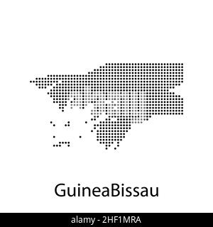 Guinea-Bissau Vektorkarte Silhouette isoliert auf weißem Hintergrund. Detaillierte Darstellung. Land in Westafrika. vektor-Illustration Stock Vektor