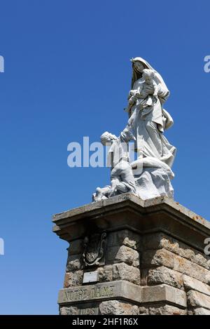 Notre Dame des Naufrages von Godebski, Pointe du Raz, Plogoff, Finistere, Bretagne, Frankreich, Europa Stockfoto