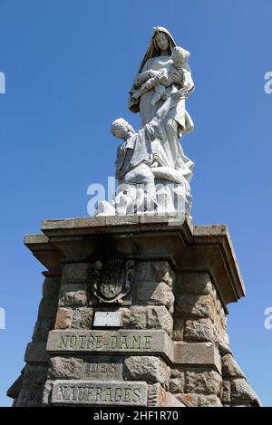 Notre Dame des Naufrages von Godebski, Pointe du Raz, Plogoff, Finistere, Bretagne, Frankreich, Europa Stockfoto