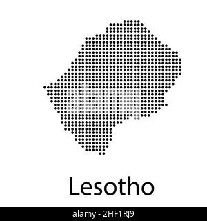 Hoch detaillierte blaue Vektorkarte - Lesotho Stock Vektor