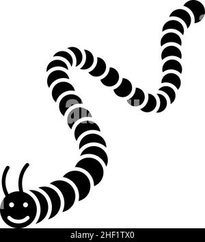 Vektor Des Symbols „Caterpillar Insect Glyph“ Stock Vektor