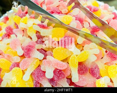 Bunte Süßigkeiten Zuckerhaltige Gummiwürmer Stockfoto