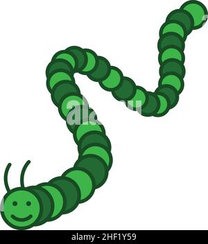 Vektor Des Symbols „Mit Einem Caterpillar-Insekt Gefüllte Kontur“ Stock Vektor