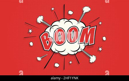 Boom – Comic Speech Bubble. Cartoon-Vektor und Illustration. Stock Vektor